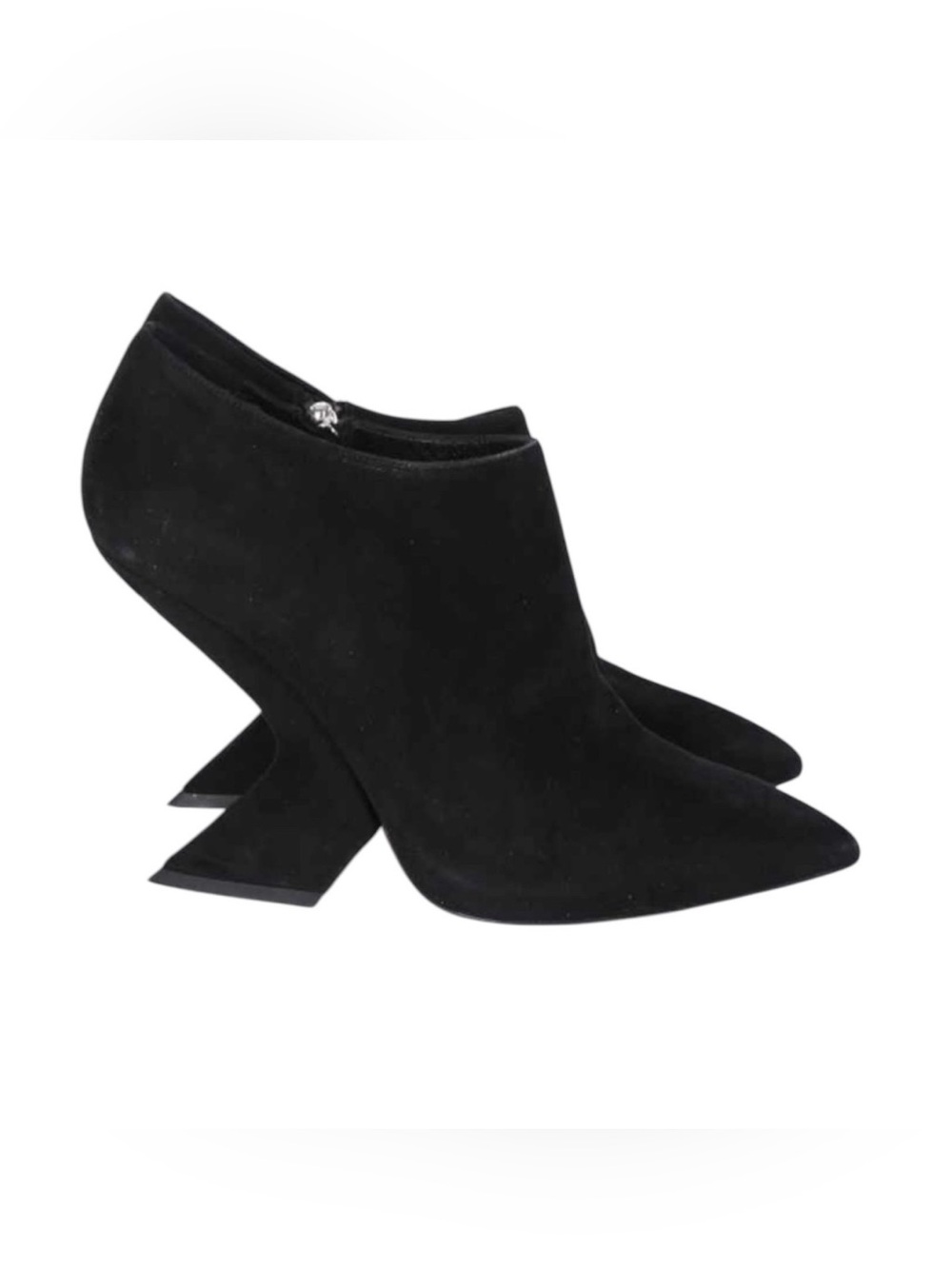 Christian Dior Black Suede Sculptural Heel Ankle Boots – Size 37 - Picture 4 of 9